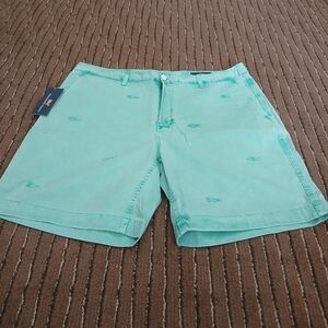 Vineyard Vines Flat Front Antigua Green Saltwash Island Shorts Men's 38 NWT